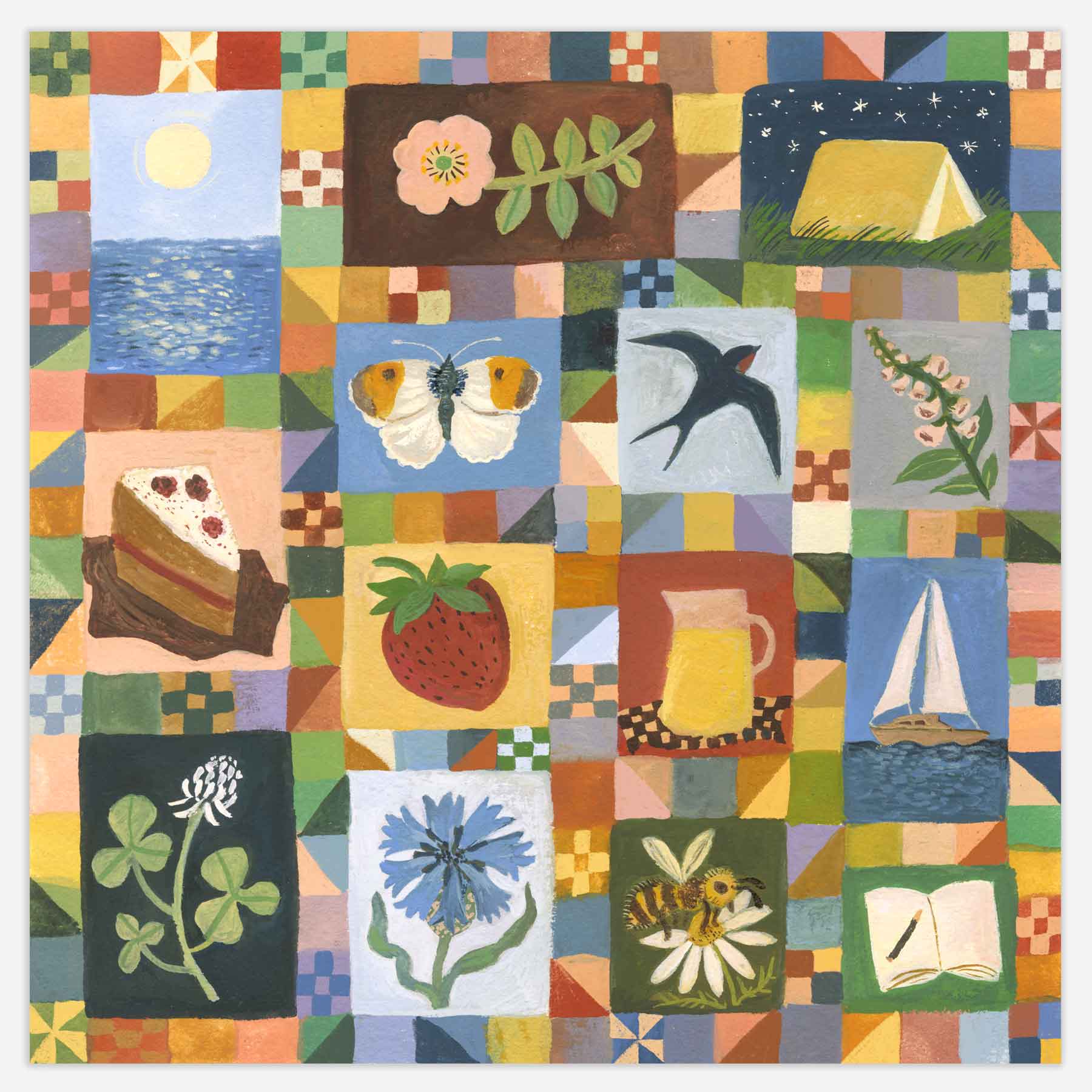 Summer Patchwork Print