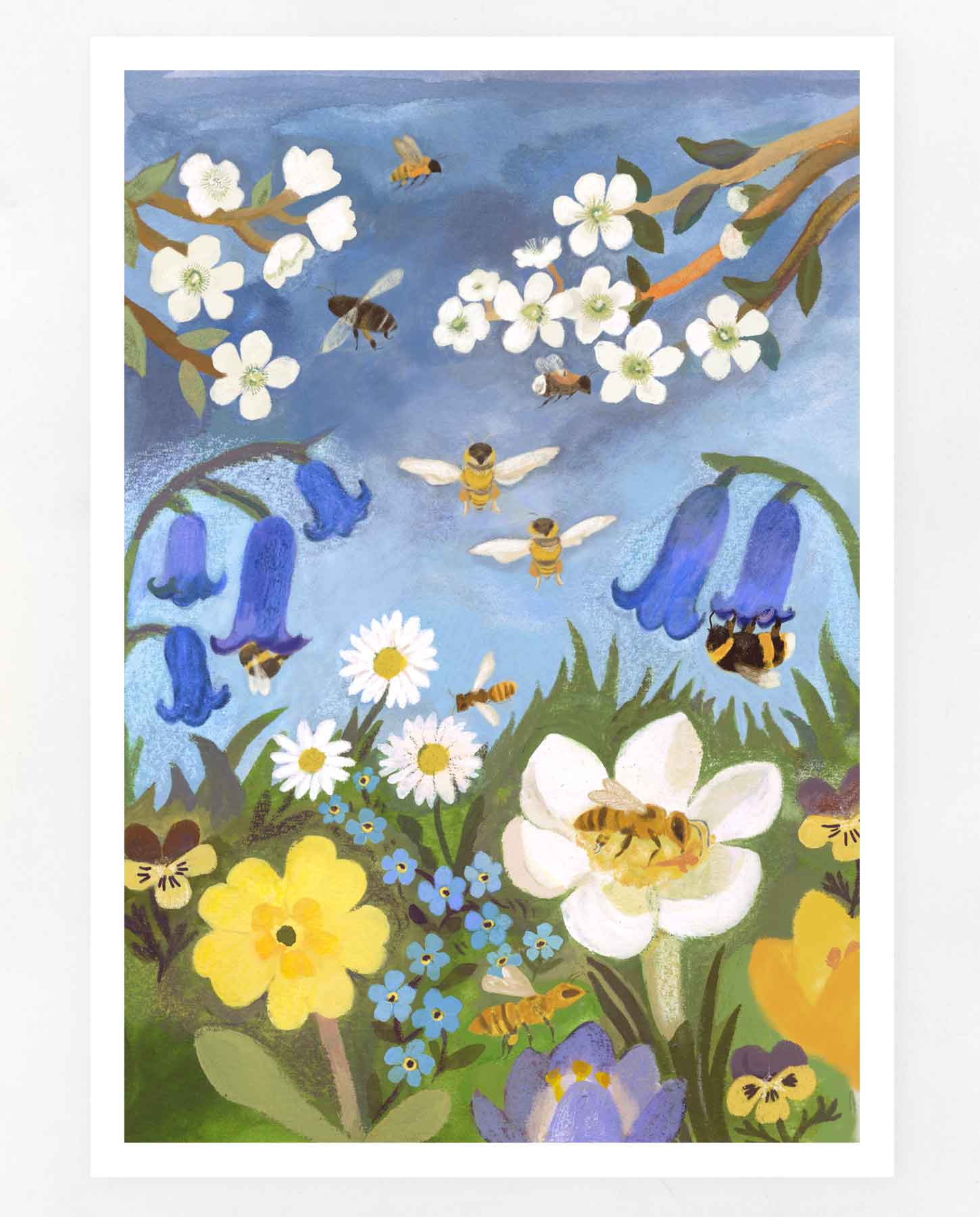 Bees and Blooms Print