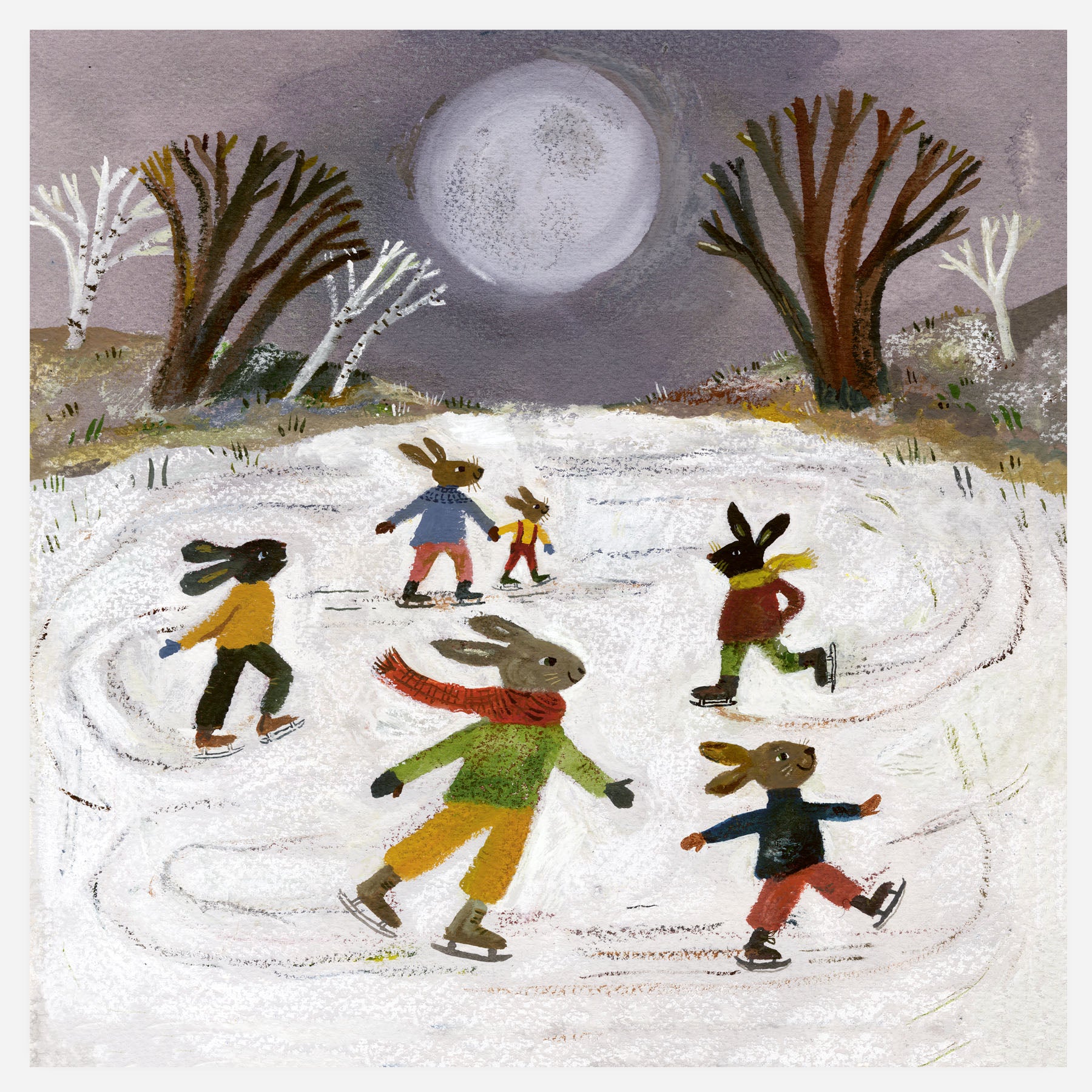Moonlight Skaters 20x20cm print