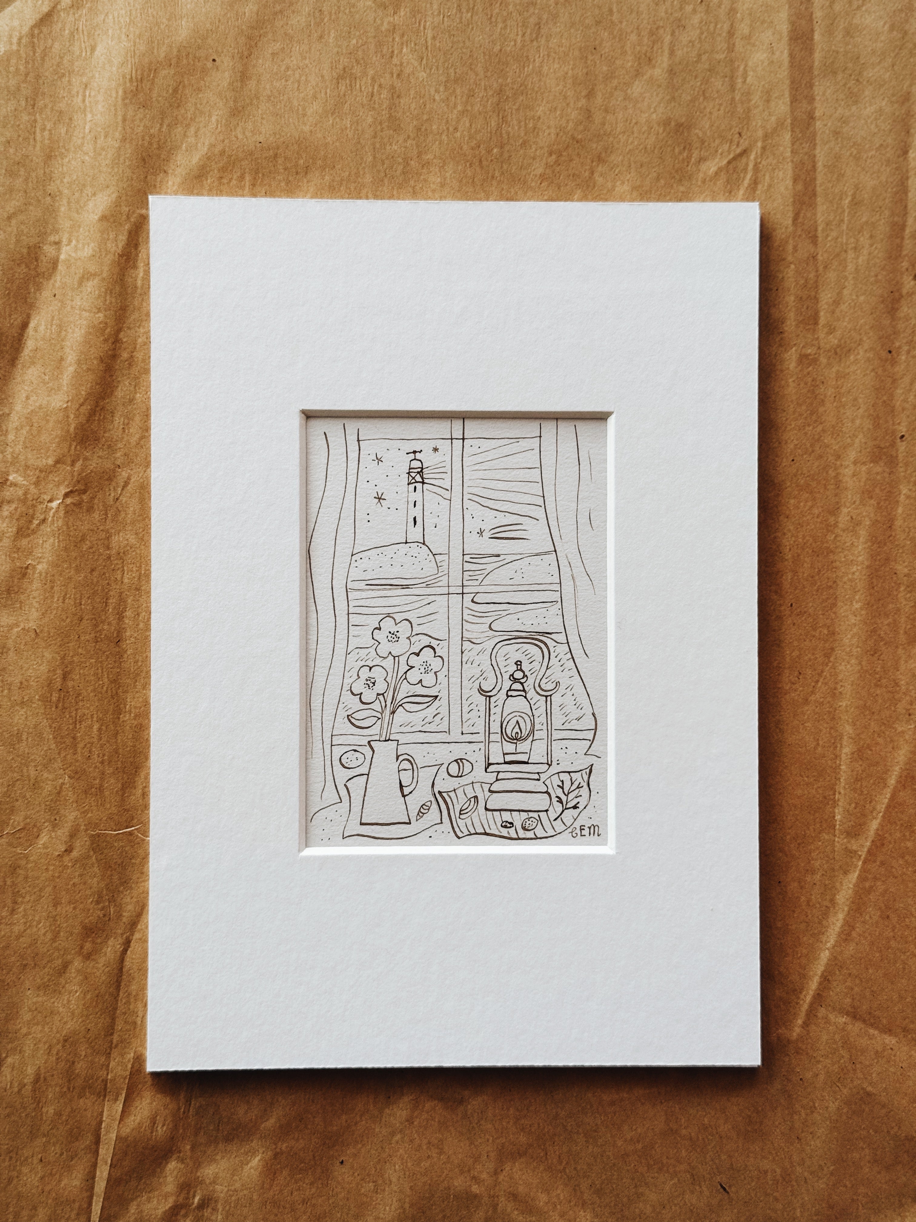 To the Lighthouse: original ink drawing