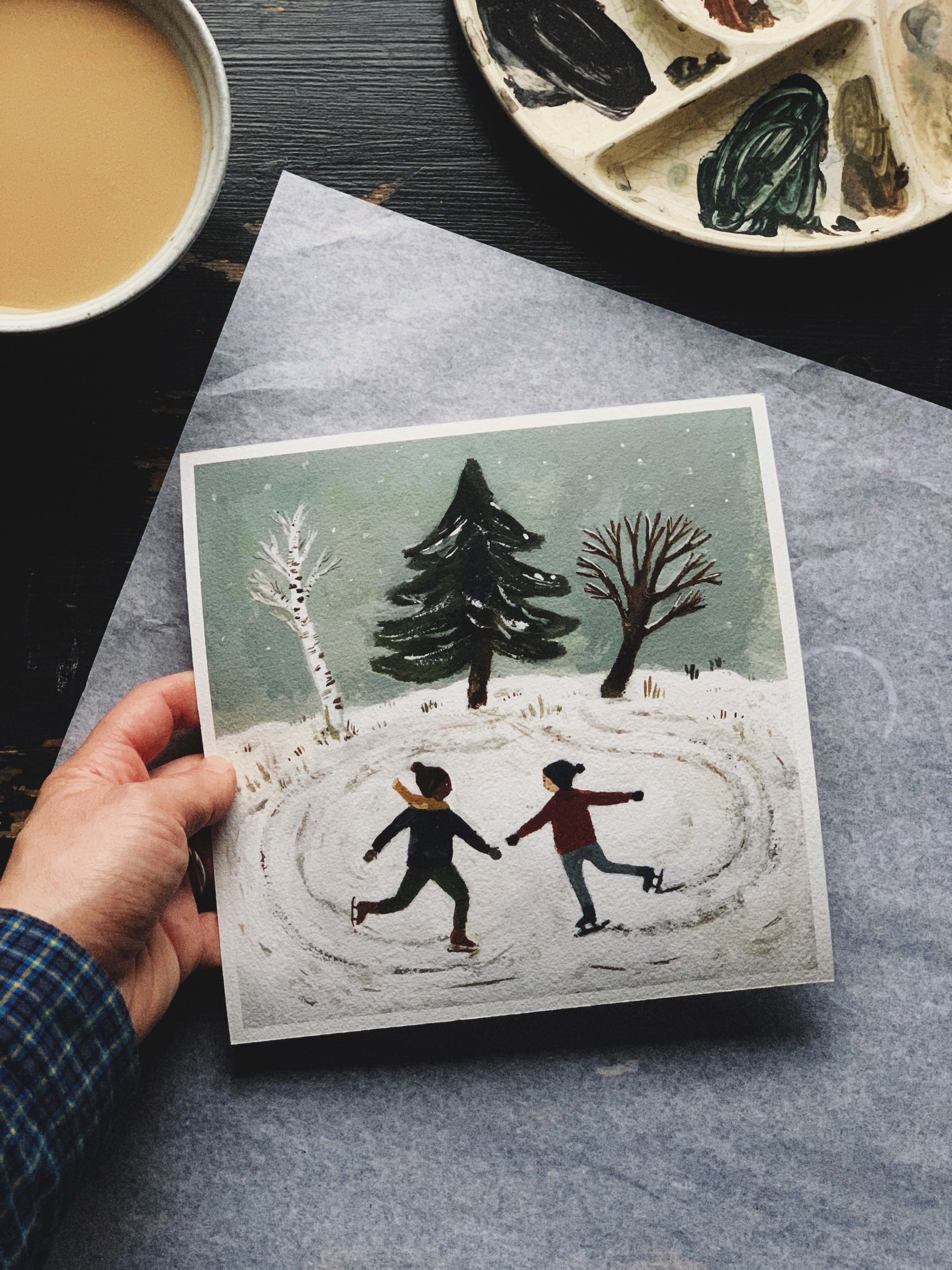 SECONDS & SAMPLES SALE-  Two Skaters 20x20 Print