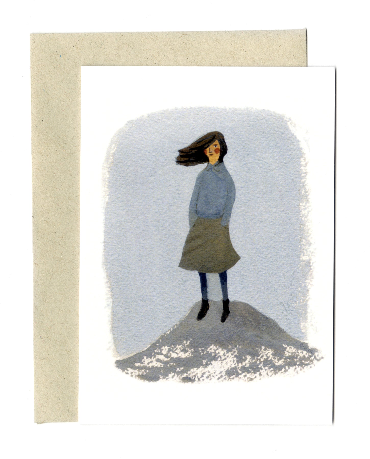 Girl on a rock card