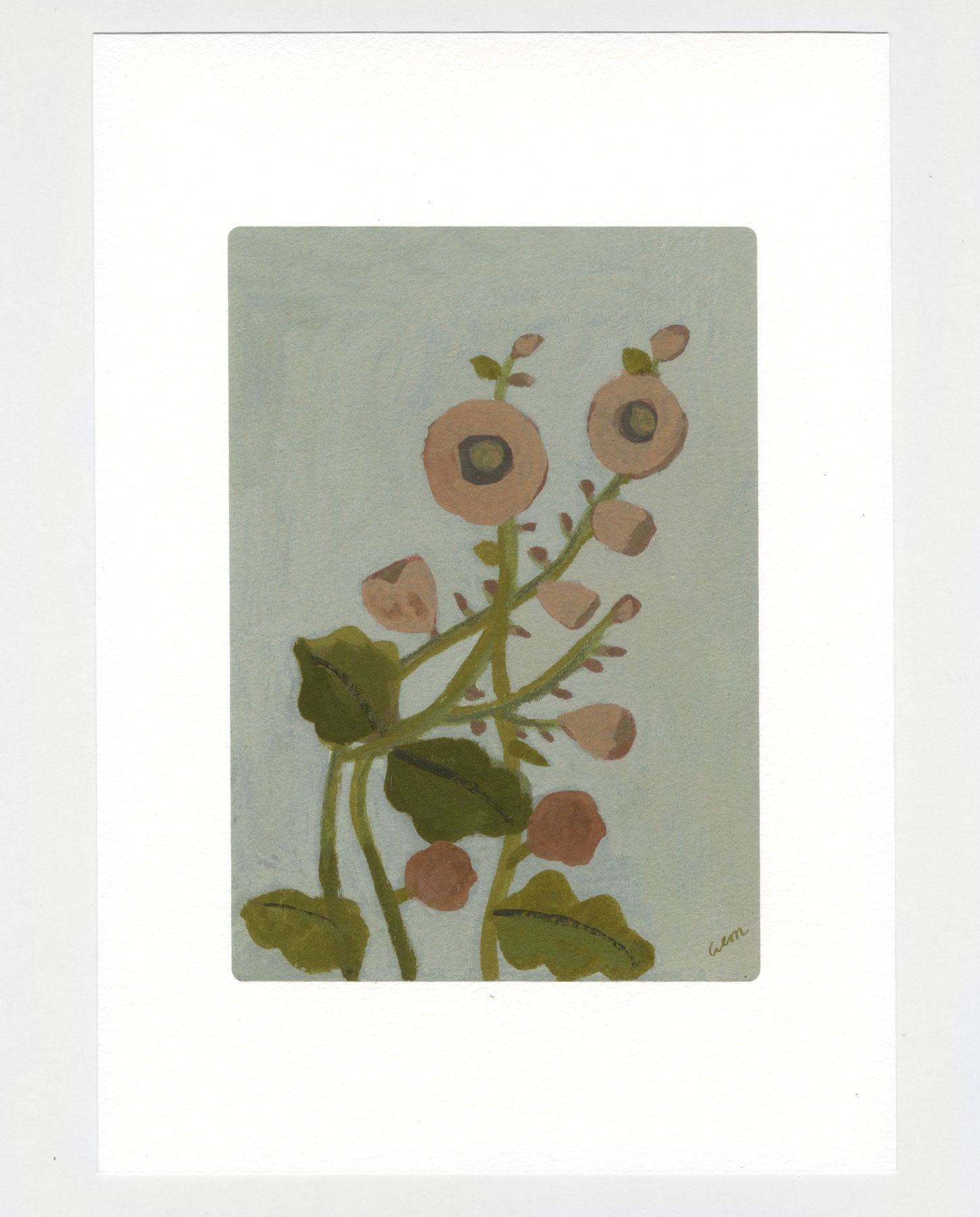 Hollyhocks a4 or A5 print